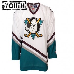 Anaheim Ducks Mighty Ducks Blank CCM Throwback Wit Authentic Shirt - Kinderen